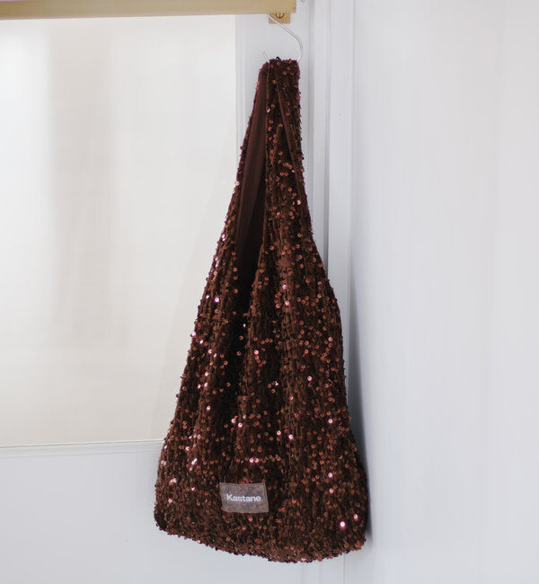  「【A4サイズ】ベロアスパンコールマルシェバッグ」|トートバッグ|