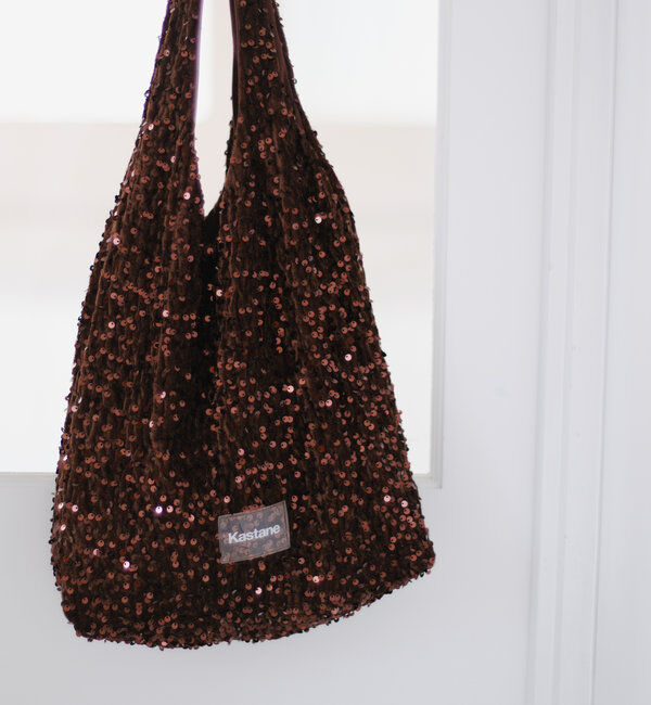  「【A4サイズ】ベロアスパンコールマルシェバッグ」|トートバッグ|