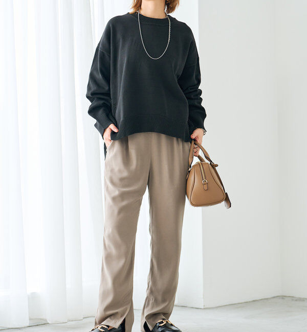  「《リラクシー・体型カバー◎》スポンジヤーンルーズニット」|ニット・セーター|