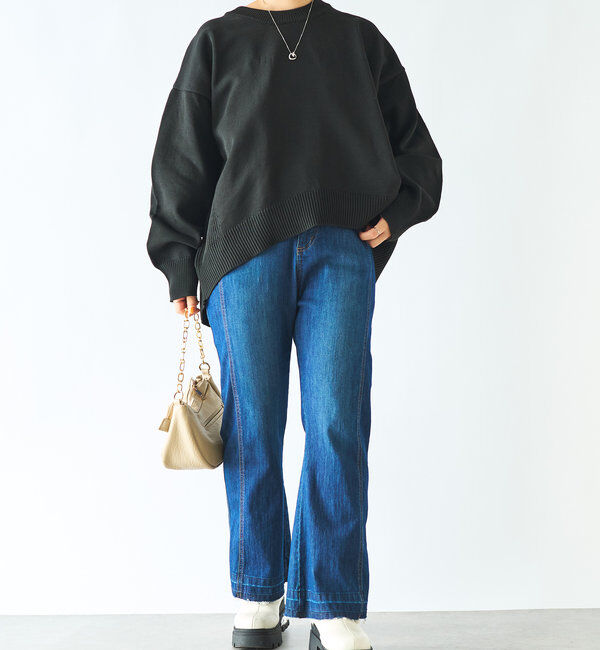  「《リラクシー・体型カバー◎》スポンジヤーンルーズニット」|ニット・セーター|