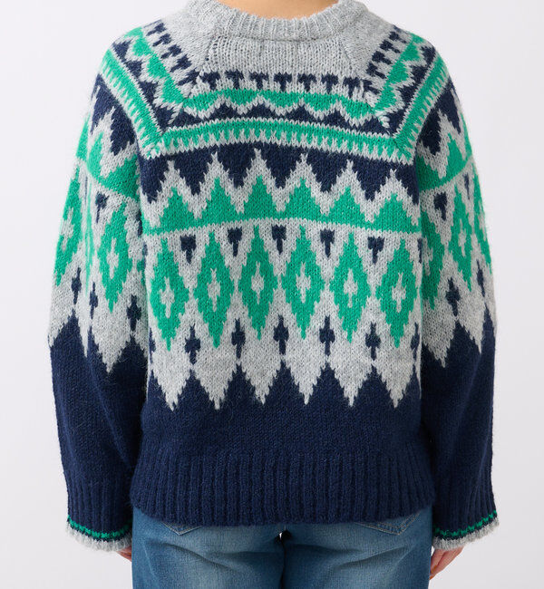  「《体型カバー◎WEB限定》起毛求心ジャガードニット」|ニット・セーター|