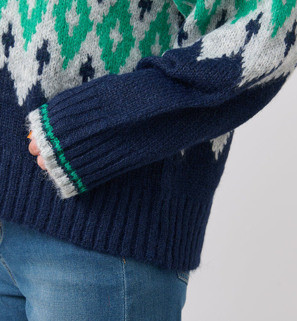  「《体型カバー◎WEB限定》起毛求心ジャガードニット」|ニット・セーター|