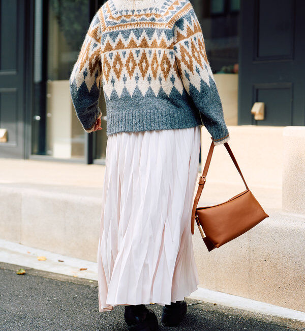  「《体型カバー◎WEB限定》起毛求心ジャガードニット」|ニット・セーター|