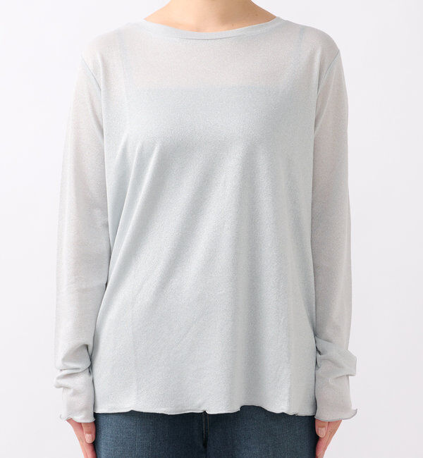  「《ヘルシーな透け感》ラメシアーロンT」|Tシャツ・カットソー|