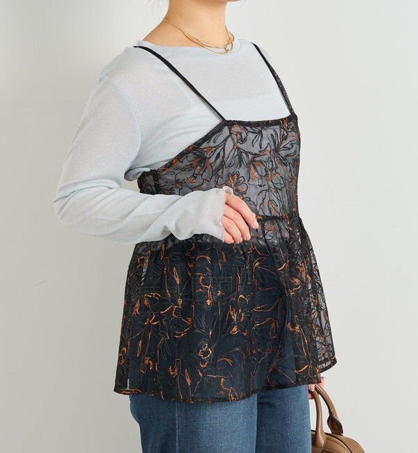  「《ヘルシーな透け感》ラメシアーロンT」|Tシャツ・カットソー|