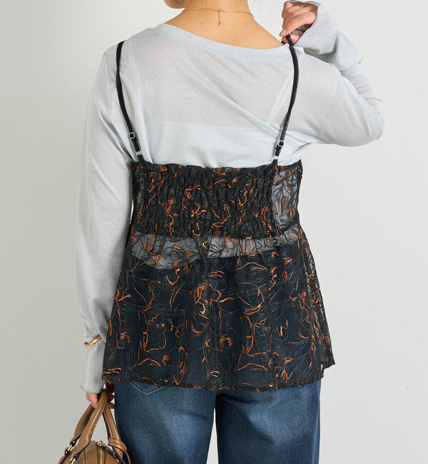  「《ヘルシーな透け感》ラメシアーロンT」|Tシャツ・カットソー|