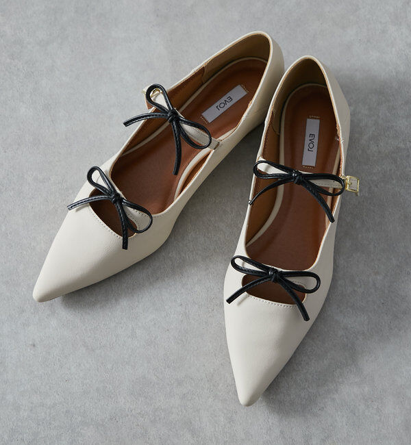  「【EVOL(イーボル)】リボンパンプス」|その他|