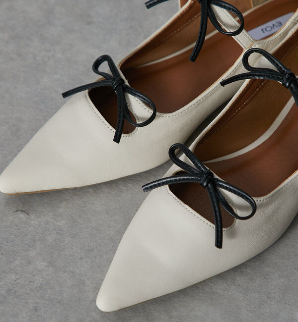  「【EVOL(イーボル)】リボンパンプス」|その他|