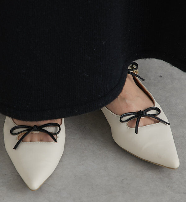  「【EVOL(イーボル)】リボンパンプス」|その他|