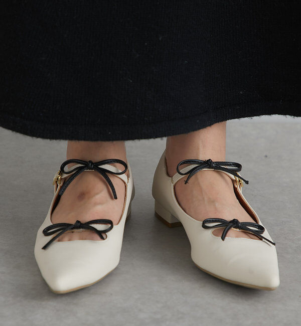  「【EVOL(イーボル)】リボンパンプス」|その他|