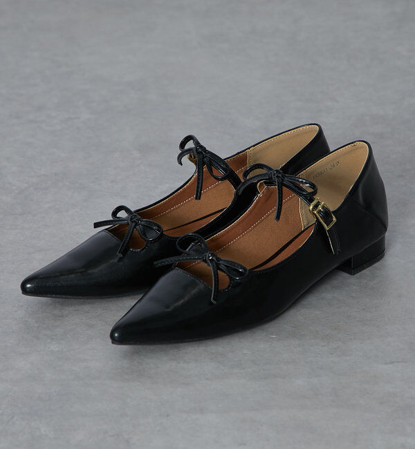  「【EVOL(イーボル)】リボンパンプス」|その他|ブラック