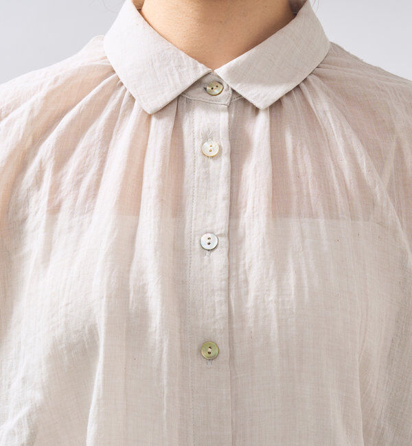  「《1枚着にも・羽織にも◎》ガーゼタッチシアーシャツ」|シャツ・ブラウス|
