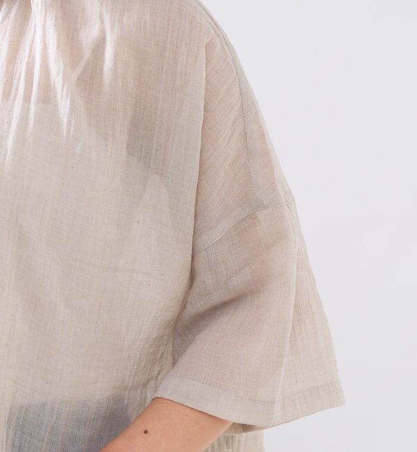  「《1枚着にも・羽織にも◎》ガーゼタッチシアーシャツ」|シャツ・ブラウス|