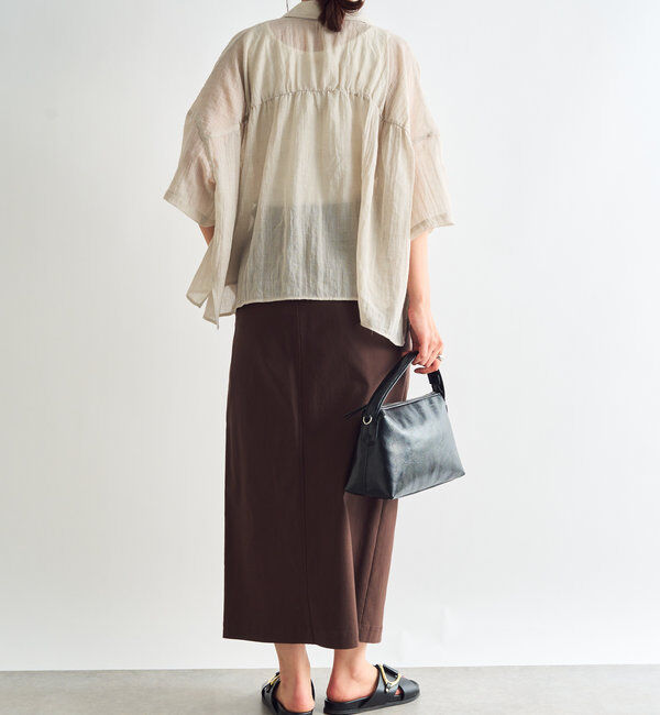  「《1枚着にも・羽織にも◎》ガーゼタッチシアーシャツ」|シャツ・ブラウス|