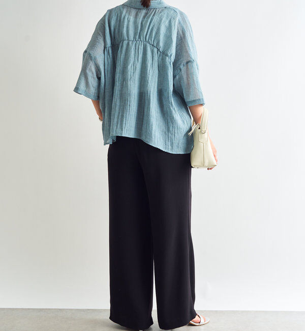  「《1枚着にも・羽織にも◎》ガーゼタッチシアーシャツ」|シャツ・ブラウス|