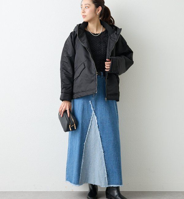  「《大人のこなれ感》フリンジ切替デニムフレアスカート」|スカート|