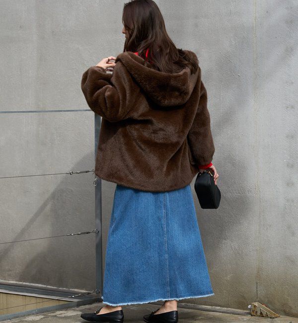  「《大人のこなれ感》フリンジ切替デニムフレアスカート」|スカート|
