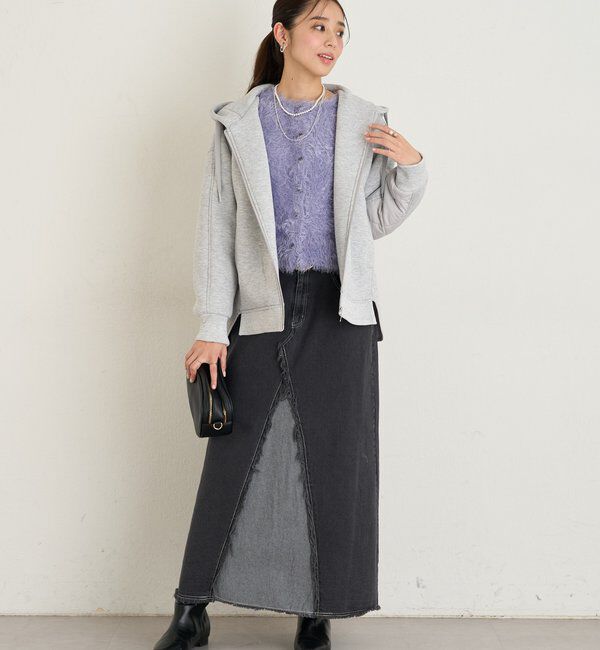  「《大人のこなれ感》フリンジ切替デニムフレアスカート」|スカート|