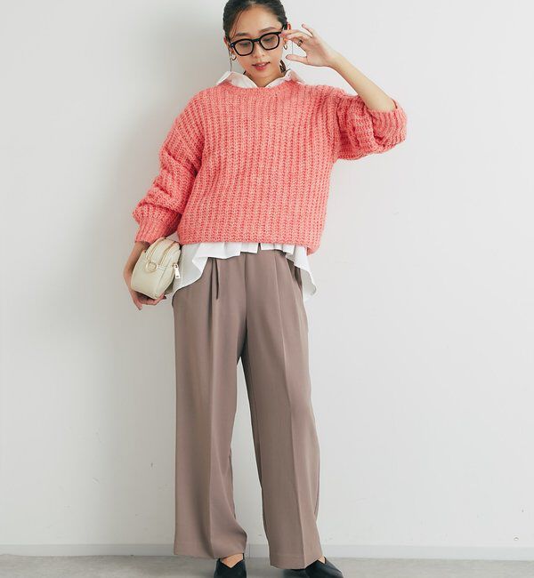  「《ふわふわな着心地》ボールドへアリーヤーンニット」|ニット・セーター|