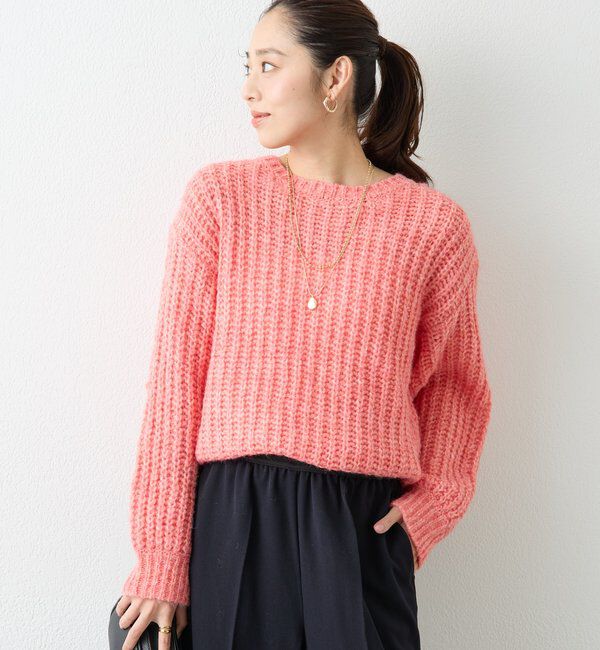  「《ふわふわな着心地》ボールドへアリーヤーンニット」|ニット・セーター|
