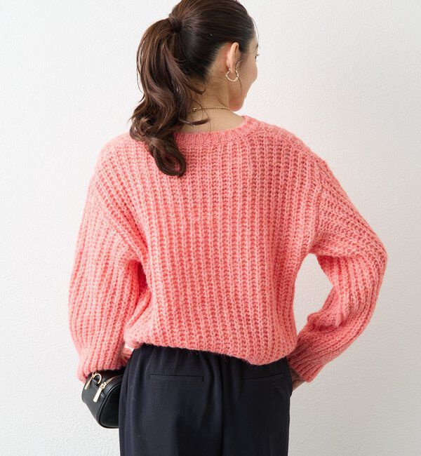  「《ふわふわな着心地》ボールドへアリーヤーンニット」|ニット・セーター|