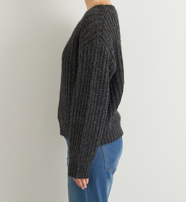  「《ふわふわな着心地》ボールドへアリーヤーンニット」|ニット・セーター|