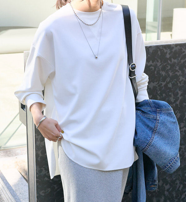  「【ウォッシャブル/しわになりにくい】カットジョーゼットプルオーバー」|Tシャツ・カットソー|ホワイト