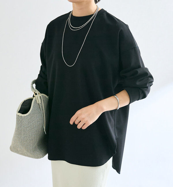  「【ウォッシャブル/しわになりにくい】カットジョーゼットプルオーバー」|Tシャツ・カットソー|ブラック