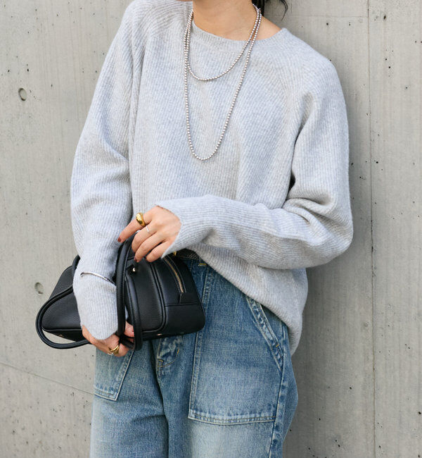  「【インフルエンサーコラボカラー登場！】アームウォーマーニット」|ニット・セーター|ライトグレー