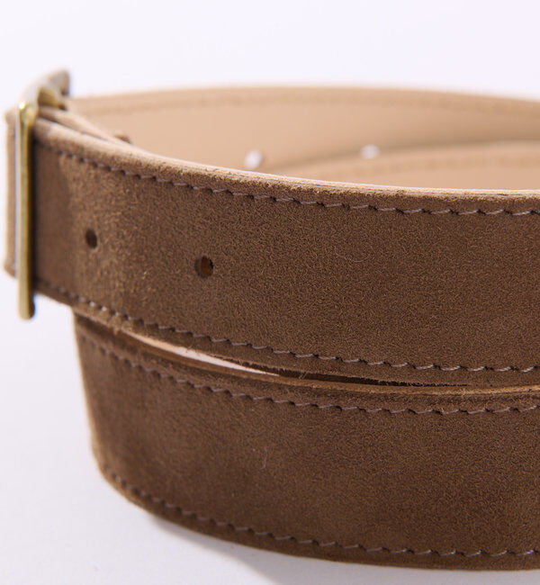  「【新色追加】【MONN.:. (モン)】スクエアバックルスエードベルト」|ベルト|