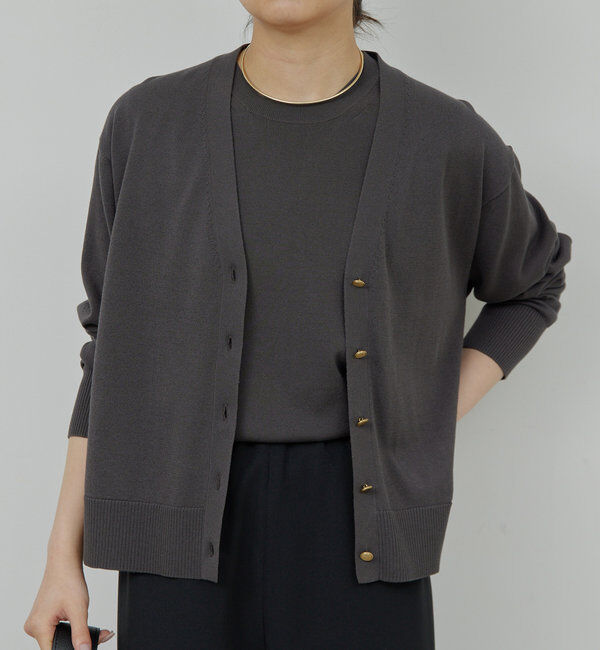  「【接触冷感/アンサンブル対応】アイシーコットンVカーデ」|ニット・セーター|