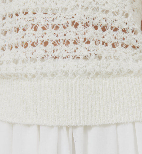  「透かし編みニットベスト」|ニット・セーター|