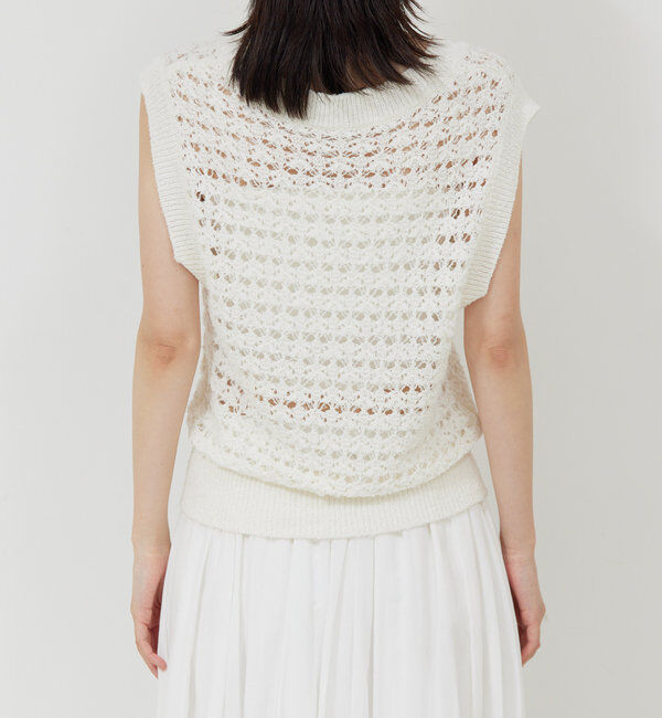  「透かし編みニットベスト」|ニット・セーター|