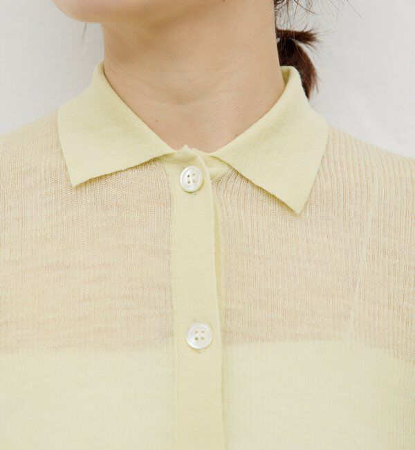  「【HERITANOVUM】【セットアップ対応】シアーリブポロニット」|ニット・セーター|