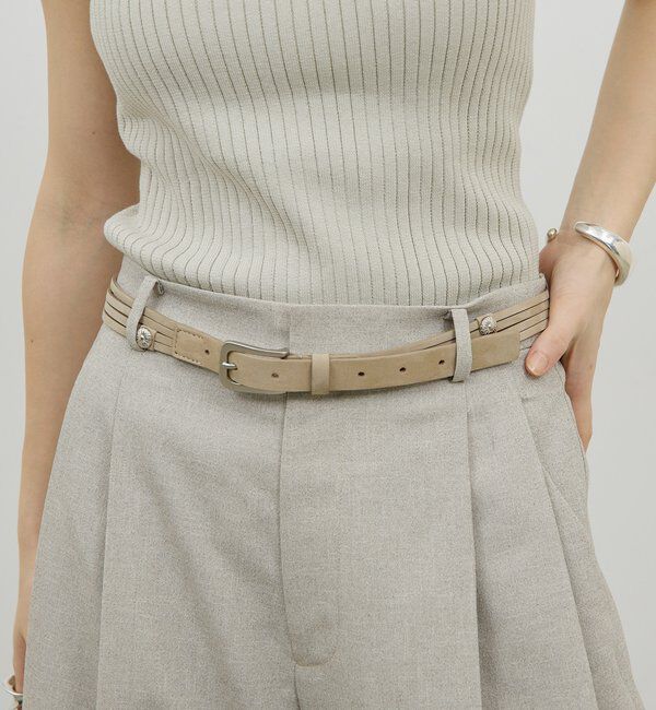  「ポイントコンチョベルト」|ベルト|ベージュ