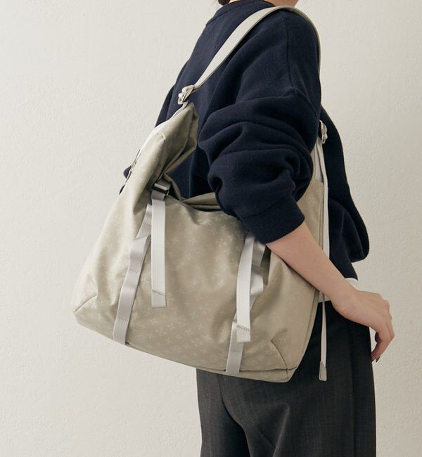  「ナイロンジャガードメタルバックルショルダーバッグ L」|ショルダー・メッセンジャー|エクリュ