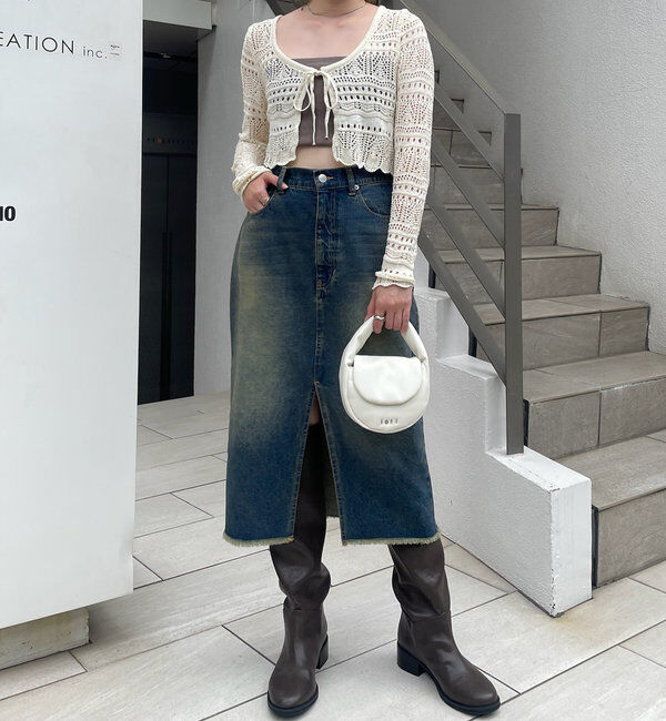  「[mline]ミディ丈デニムスカート」|スカート|