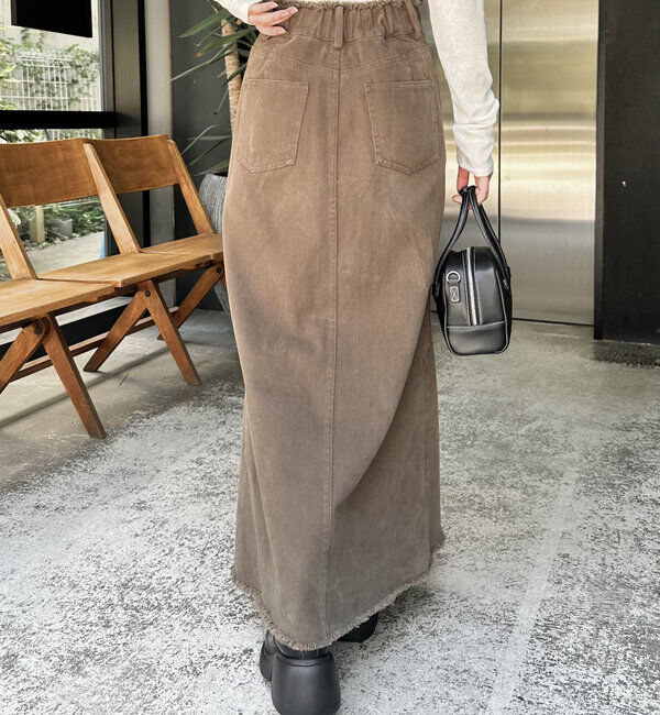  「【美シルエット◎】スリットマーメイドスカート」|スカート|