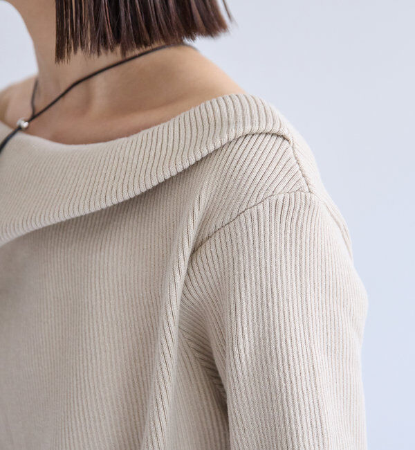  「【8色展開】オフショルリブニット」|ニット・セーター|