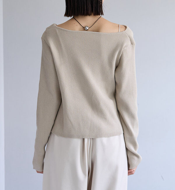  「【8色展開】オフショルリブニット」|ニット・セーター|