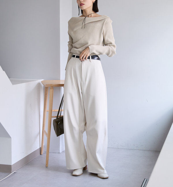  「【8色展開】オフショルリブニット」|ニット・セーター|