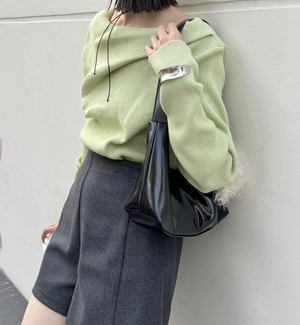  「【8色展開】オフショルリブニット」|ニット・セーター|