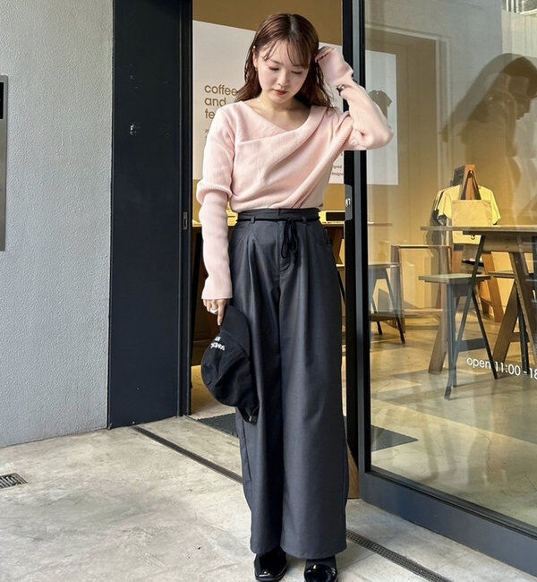  「【8色展開】オフショルリブニット」|ニット・セーター|