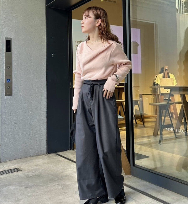  「【8色展開】オフショルリブニット」|ニット・セーター|