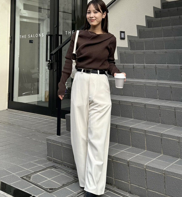  「【8色展開】オフショルリブニット」|ニット・セーター|