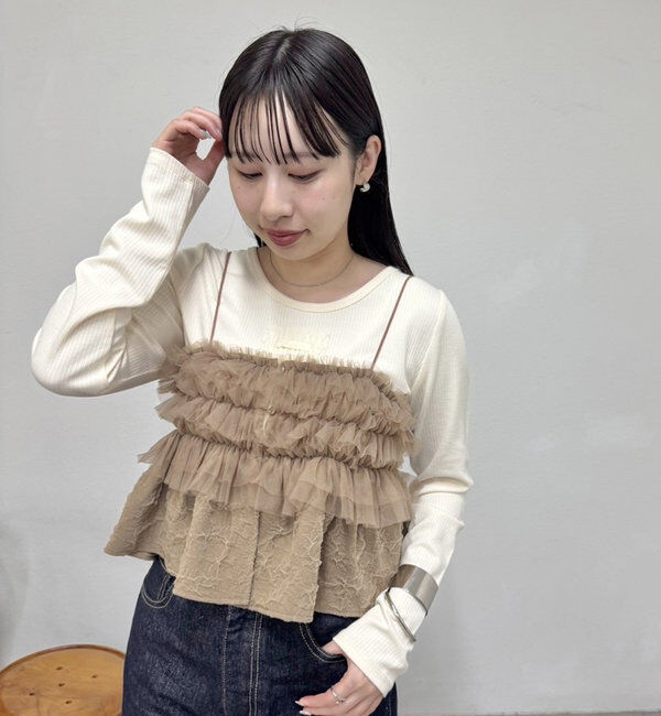  「フリルチュールギャザービスチェ」|シャツ・ブラウス|