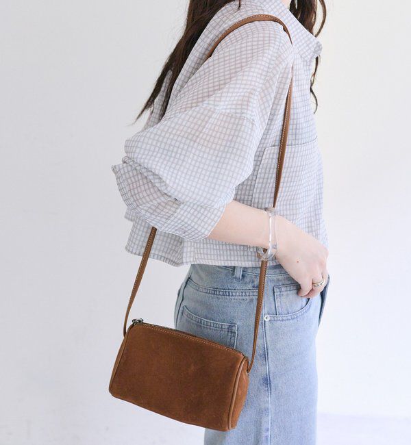  「フェイクスウェードミニBAG」|ショルダー・メッセンジャー|キャメル