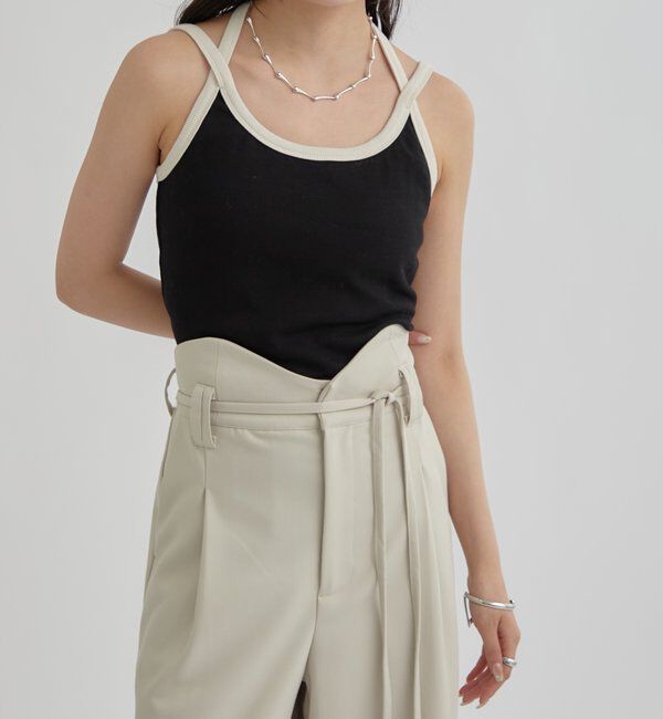  「カップ付き 配色キャミ」|キャミソール|
