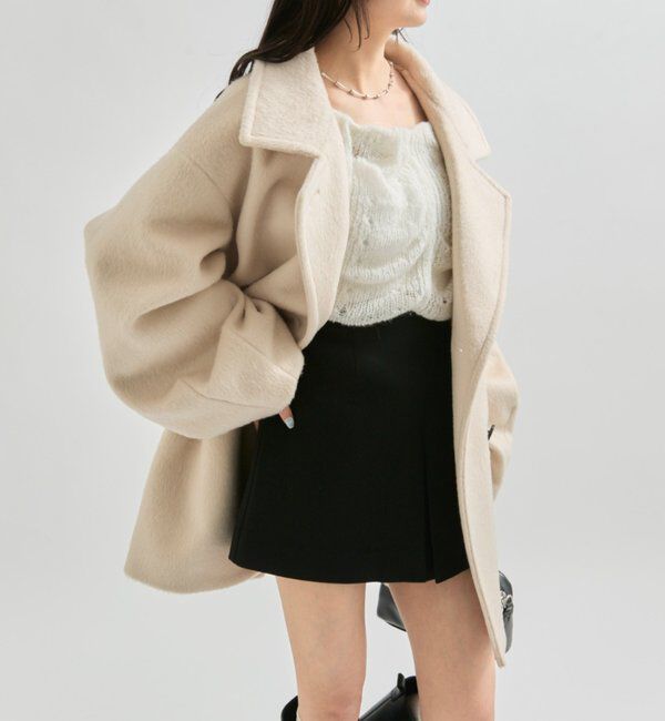  「ウール混 シャギーミドルコート」|その他|