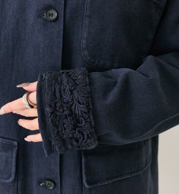  「裾レースツイルジャケット」|ブルゾン・スタジャン|